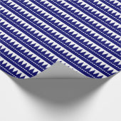 Aztekengebirge - Dunkle Marine auf Weiß Geschenkpapier (Ecke)