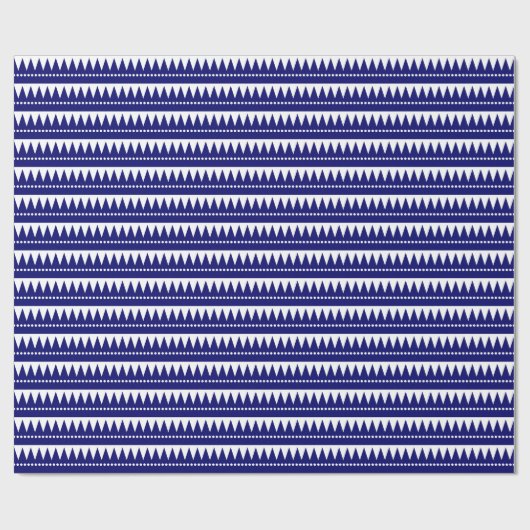 Aztekengebirge - Dunkle Marine auf Weiß Geschenkpapier (Flach)