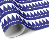 Aztekengebirge - Dunkle Marine auf Weiß Geschenkpapier (Rolleneckpunkt)