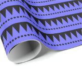 Aztekengebirge - Elektrisches Blau auf schwarz Geschenkpapier (Rolleneckpunkt)