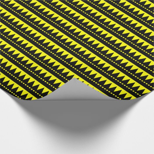 Aztekengebirge - Gelb schwarz Geschenkpapier (Ecke)