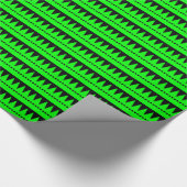 Aztekengebirge - grün auf schwarz geschenkpapier (Ecke)