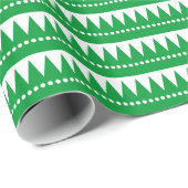 Aztekengebirge - grün auf Weiß Geschenkpapier (Rolleneckpunkt)