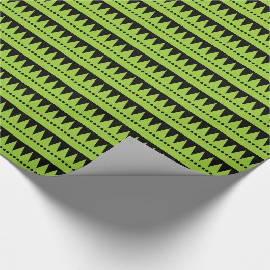 Aztekengebirge - Mars Green auf schwarz Geschenkpapier (Ecke)