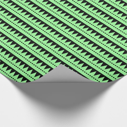 Aztekengebirge - Minzgrün auf schwarz Geschenkpapier (Ecke)