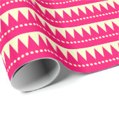 Aztekengebirge - Neonrot auf blassgelb Geschenkpapier (Rolleneckpunkt)