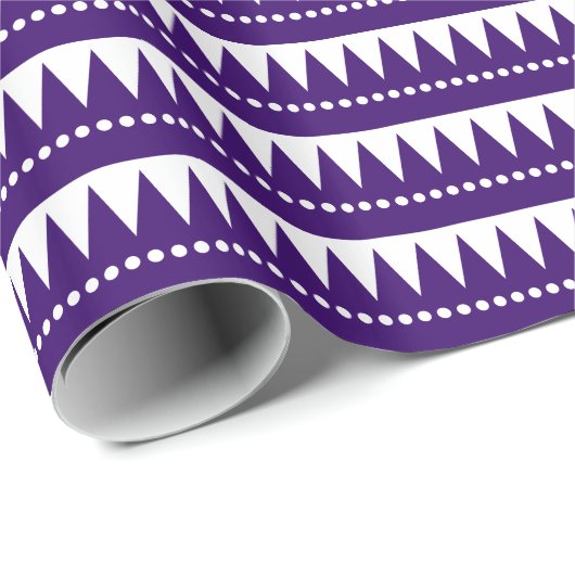 Aztekengebirge - Tief Lila in Weiß Geschenkpapier (Rolleneckpunkt)