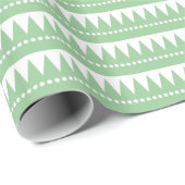 Aztekengebirge - verblasenes Grün auf Weiß Geschenkpapier (Rolleneckpunkt)