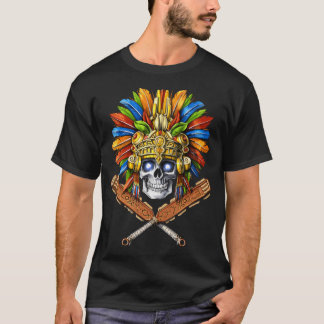 Aztekenkrieger mit Totenkopf T-Shirt