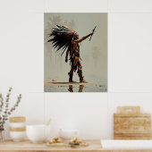 Aztekenkriegsempfehlung für die Sonne Poster (Küche)