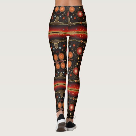 Aztekenkunst, lebendig, die Kultur reflektiert Leggings (Rückseite)