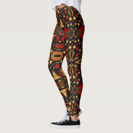 Aztekenkunst, lebendig, die Kultur reflektiert Leggings