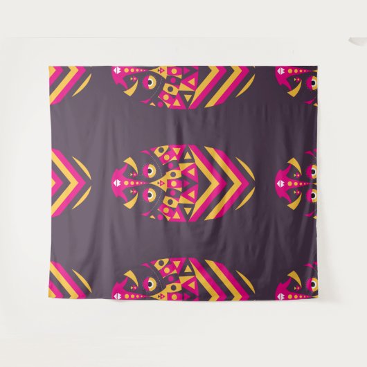 Aztekenmaske Wandteppich (Vorderseite (Horizontal))