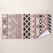 Aztekenmuster. Vintager Stammeshintergrund Badehandtuch (Badehandtuch)