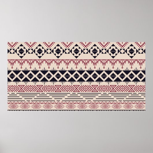 Aztekenmuster. Vintager StammesHintergrund Poster (Vorne)