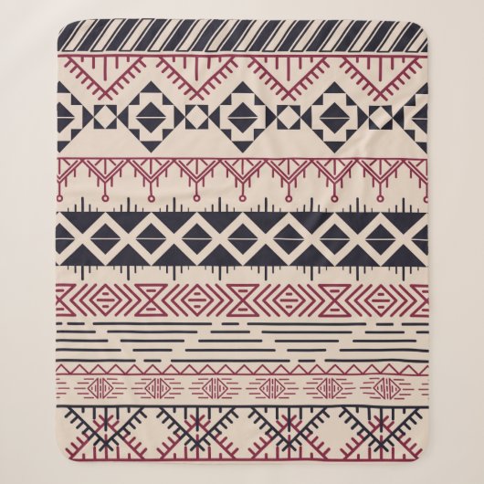 Aztekenmuster. Vintager StammesHintergrund Sherpadecke (Vorderseite)