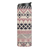 Aztekenmuster. Vintager Stammeshintergrund Thermosbecher (Nach links gedreht)