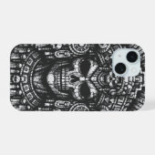 Aztekenschädel-Haarschmuck von BurnsInHell iPhone 15 Hülle (Rückseite (Horizontal))