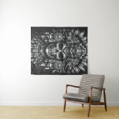 Aztekenschädel-Haarschmuck von BurnsInHell Wandteppich (Beispiel (Horizontal))
