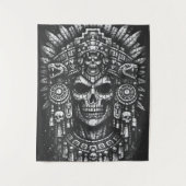 Aztekenschädel-Haarschmuck von BurnsInHell Wandteppich (Vorderseite)
