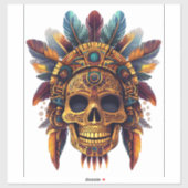 Aztekenschädel-Relikt Aufkleber (Blatt)