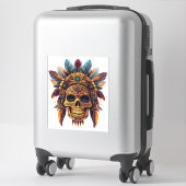Aztekenschädel-Relikt Aufkleber (Koffer)
