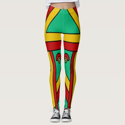 Azteki-Maske Leggings (Vorderseite)