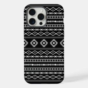 Aztekisch weiß grau schwarz gemusterte Motive iPhone 15 Pro Max Hülle