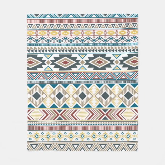 Aztekische amerikanische Ureinwohner-Muster Stamme Fleecedecke (Vorderseite)