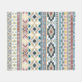 Aztekische amerikanische Ureinwohner-Muster Stamme Fleecedecke (Vorderseite (Horizontal))