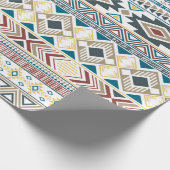 Aztekische amerikanische Ureinwohner-Muster Stamme Geschenkpapier (Ecke)