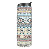 Aztekische amerikanische Ureinwohner-Muster Stamme Thermosbecher (Nach links gedreht)