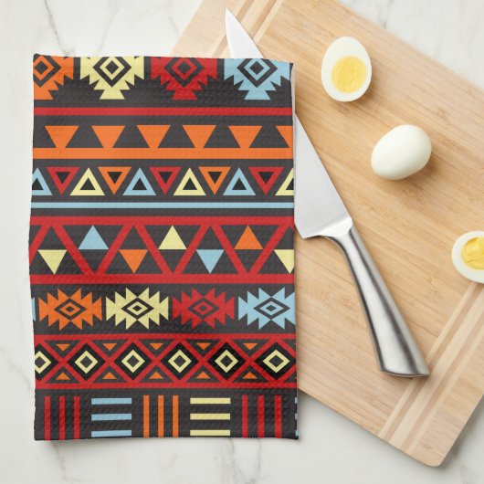 Aztekische Art Ptn (V) - orange Gelb-blaues Rot u. Handtuch (Viertel Falte)