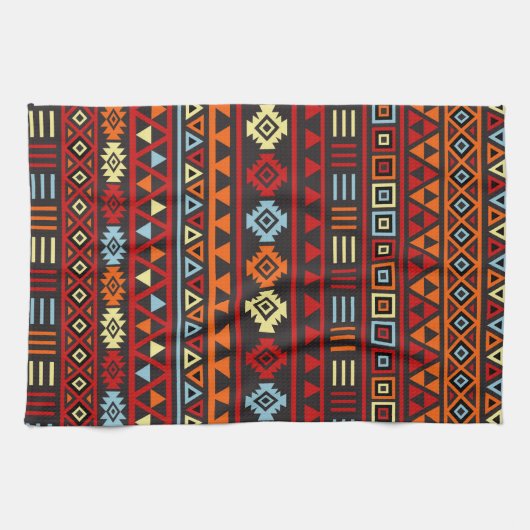 Aztekische Art Ptn (V) - orange Gelb-blaues Rot u. Handtuch (Horizontal)