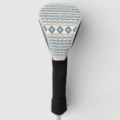 Aztekische Blues über Cream Mixed Motifs Muster Golf Headcover (Vorderseite)