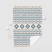 Aztekische Blues über Cream Mixed Motifs Muster Golfhandtuch (Insitu)