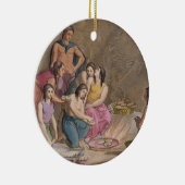 Aztekische Frauen, die Maisbrot, Mexiko, von 'Le C Keramikornament (Rechts)