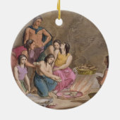 Aztekische Frauen, die Maisbrot, Mexiko, von 'Le C Keramikornament (Hinten)