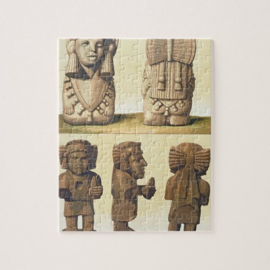 Aztekische Idole, Mexiko (Farblithographie) Puzzle (Vertikal)