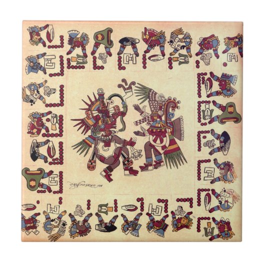 Aztekische Kunstfliese Fliese (Vorderseite)