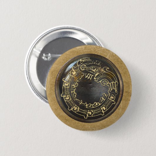 Aztekische Schlange Button (Vorne & Hinten)