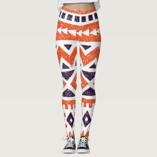 Aztekische Stammesmotive, gestreifter Druck Leggings