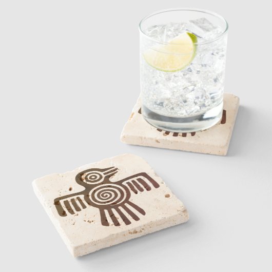 Aztekischer Adler-Untersetzer Steinuntersetzer (Seitenansicht)