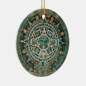 Aztekischer alter runder Disc-Mayakalender Keramikornament (Rechts)