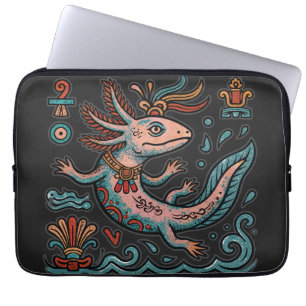 Aztekischer Axolotl Xolotl erodierte Stein tribal Laptopschutzhülle