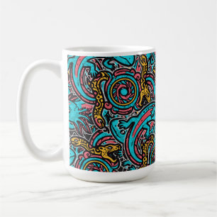 Aztekischer Axolotl Xolotl Stammesmuster Mythologi Kaffeetasse