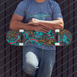 Aztekischer Axolotl Xolotl Stammesmuster Mythologi Skateboard