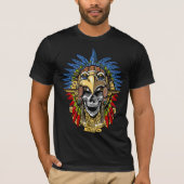 Aztekischer Eagle-Schädel-gebürtige indische T-Shirt (Vorderseite)