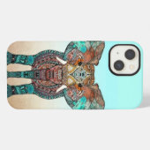 Aztekischer Elefant iPhone Hülle (Rückseite (Horizontal))