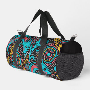 Aztekischer Gott Xolotl kämpft gegen Jaguar-Kampf- Duffle Bag